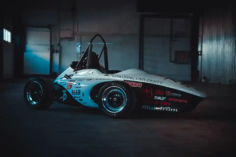 ER13 race car in the garage